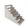 7-Tier Pet Stair, Portable Pet Ramp, Pet Furniture Dog Ladder with Felt Pad, Non-Slip Mat for Couch, Sofa, High Bed, Natural