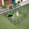 40in Outdoor Fence Heavy Duty Dog Pens 16 Panels Temporary Pet Playpen with Doors