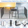 32" Outdoor Fence Heavy Duty Dog Pens 12 Panels Temporary Pet Playpen with Doors