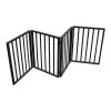 Pet Gate - Dog Gate for Doorways, Stairs or House ‚Äì Freestanding, Folding, brown, Arc Wooden