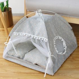 Washable Pet Puppy Kennel Dog Cat Tent, Pet Tent Bed, Pet Teepee Dog Cat Bed with Canopy, Pet Bed, Portable Foldable Durable Pet Tent (size: medium)