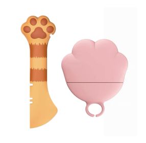 2Pcs Pet Cat Paw Opening Canning Spoon Multifunctional Pet Food Canning Spoon For Pet Cat Dog Feeding Jar (Color: Brown)