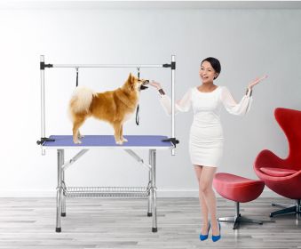 36" Folding Dog Pet Grooming Table Heavy Duty Stainless Steel pet dog Cat Grooming Table (Color: Natural)