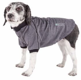 Pet Life Active 'Fur-Flexed' Relax-Stretch Wick-Proof Performance Dog Polo T-Shirt (Color: grey, size: X-Small)