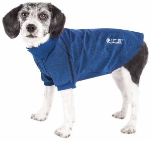 Pet Life Active 'Fur-Flexed' Relax-Stretch Wick-Proof Performance Dog Polo T-Shirt (Color: Navy, size: X-Small)