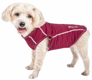 Pet Life Active 'Racerbark' 4-Way Stretch Performance Active Dog Tank Top T-Shirt (Color: Maroon, size: X-Small)