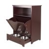 Pet Feeder Station with Storage,Made of MDF and Waterproof Painted,Dog and Cat Feeder Cabinet with Stainless Bowl