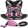 Pet Harness And Leash Set For Dog & Cat; Adjustable No Pull Service Dog Vest Harness For Walking