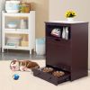 Pet Feeder Station with Storage,Made of MDF and Waterproof Painted,Dog and Cat Feeder Cabinet with Stainless Bowl